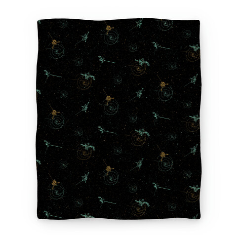 NASA Wanderlust Spacecrafts Pattern Blanket