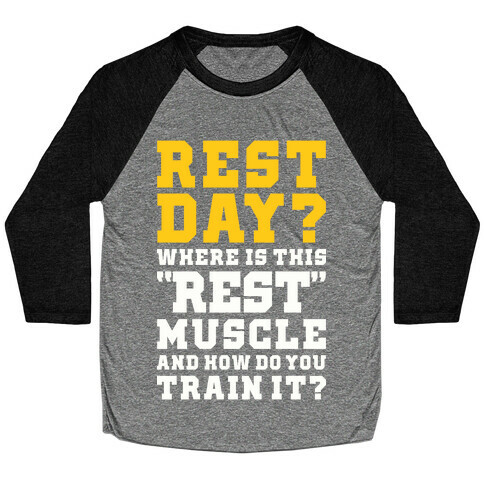 Where Is This Rest Muscle Baseball Tee