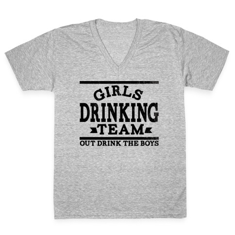 Girls Drinking Team V-Neck Tee Shirt