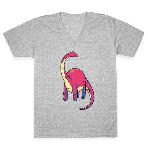 Derpy Dinosaur V-Neck Tee Shirt