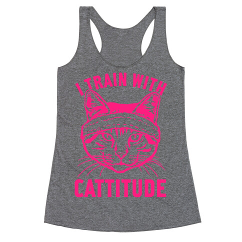 I Train With Cattitude Racerback Tank Top