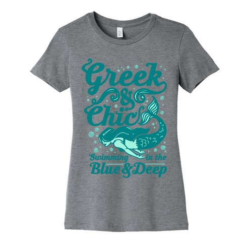 Greek & Chic Swimming in the Blue & Deep Womens T-Shirt