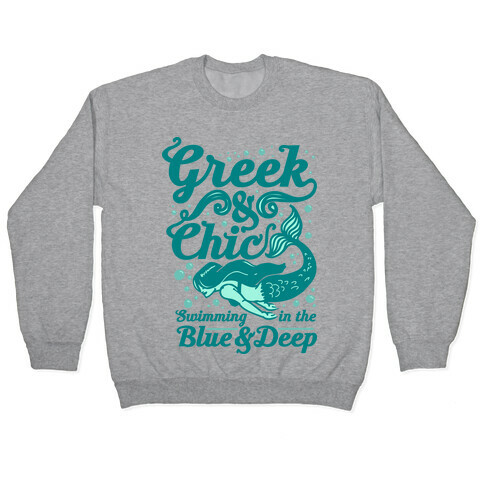 Greek & Chic Swimming in the Blue & Deep Pullover