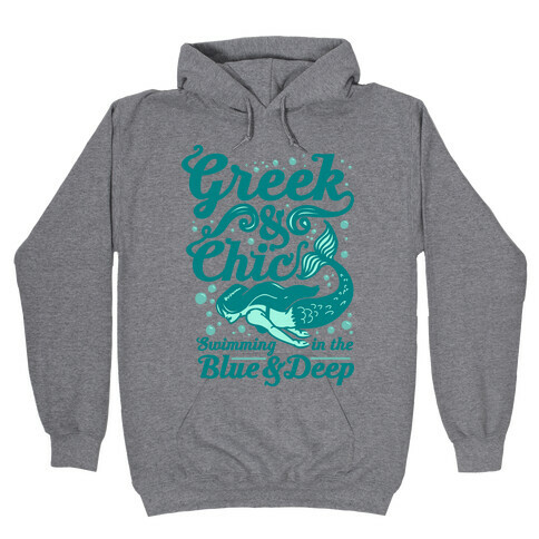 Greek & Chic Swimming in the Blue & Deep Hooded Sweatshirt