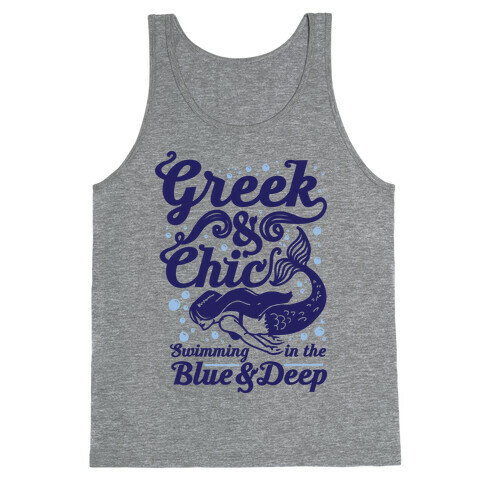 Greek & Chic Swimming in the Blue & Deep Tank Top