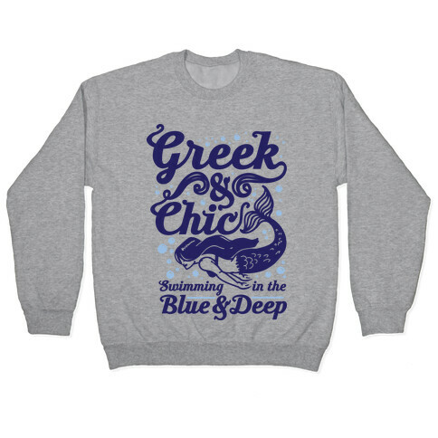 Greek & Chic Swimming in the Blue & Deep Pullover