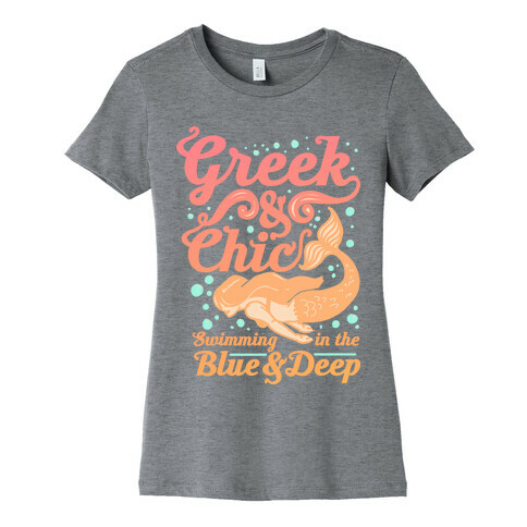 Greek & Chic Swimming in the Blue & Deep Womens T-Shirt