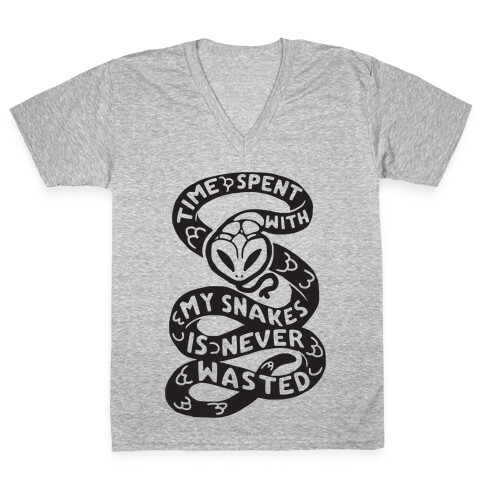 Time Spend With My Snakes Is Never Wasted V-Neck Tee Shirt