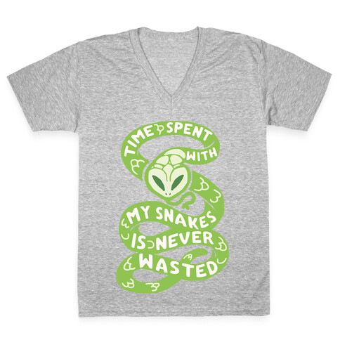 Time Spend With My Snakes Is Never Wasted V-Neck Tee Shirt