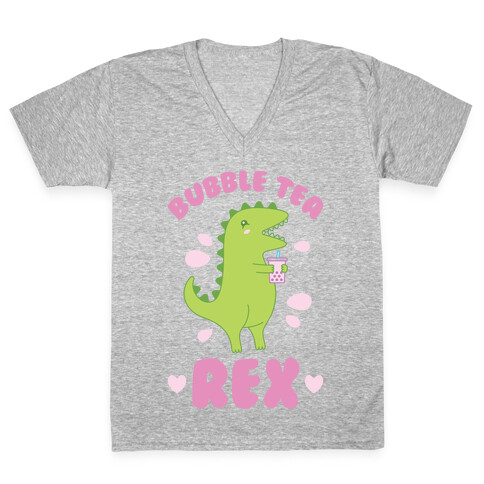 Bubble Tea Rex V-Neck Tee Shirt