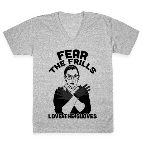 Fear the Frill Love the Gloves V-Neck Tee Shirt