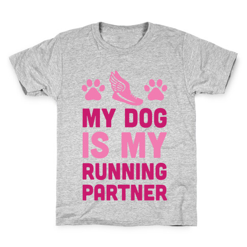 My Dog Is My Running Partner Kids T-Shirt