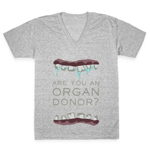 Zombie Organ Donor V-Neck Tee Shirt