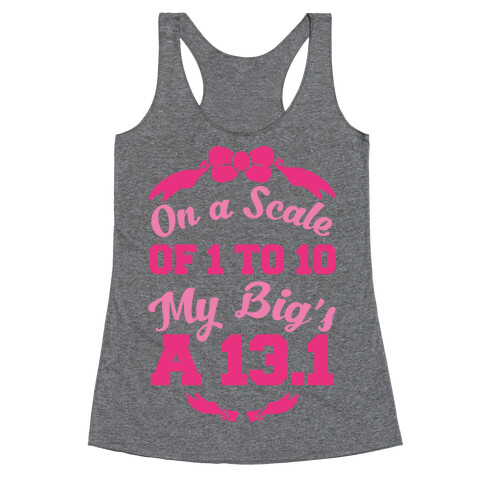 On A Scale Of 1 To 10 My Big's A 13.1 Racerback Tank Top