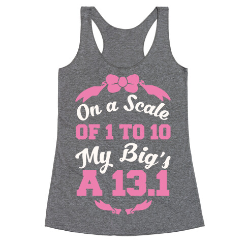 On A Scale Of 1 To 10 My Big's A 13.1 Racerback Tank Top