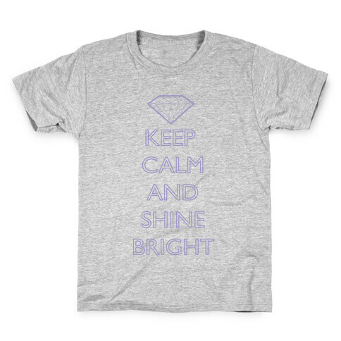 Keep Calm and Shine Bright (Purple) Kids T-Shirt