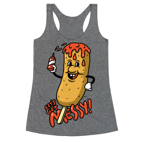 Let's Get Messy Corndog Racerback Tank Top