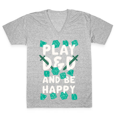 Play D&D And Be Happy V-Neck Tee Shirt