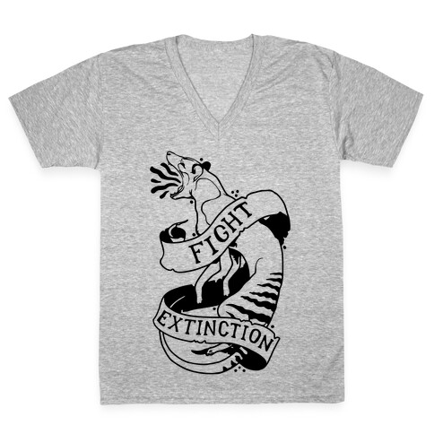 Fight Extinction V-Neck Tee Shirt