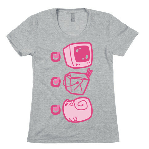 Tv Takeout Cat Womens T-Shirt