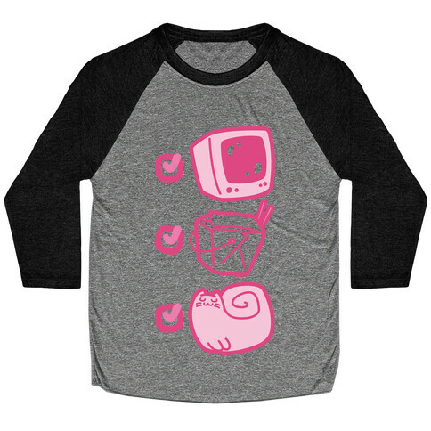 Tv Takeout Cat Baseball Tee