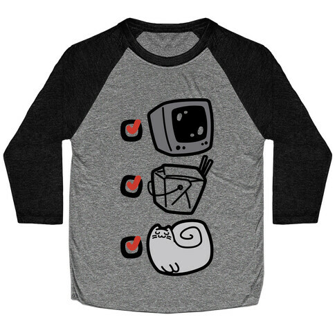 Tv Takeout Cat Baseball Tee