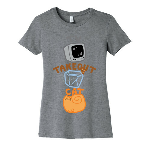 Tv Takeout Cat Womens T-Shirt