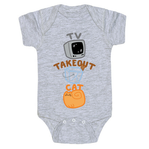 Tv Takeout Cat Baby One-Piece