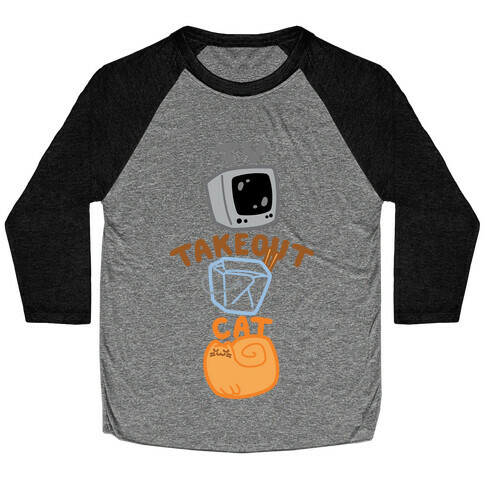 Tv Takeout Cat Baseball Tee