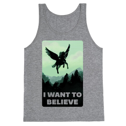 Winged Unicorn: I Want To Believe Parody Tank Top