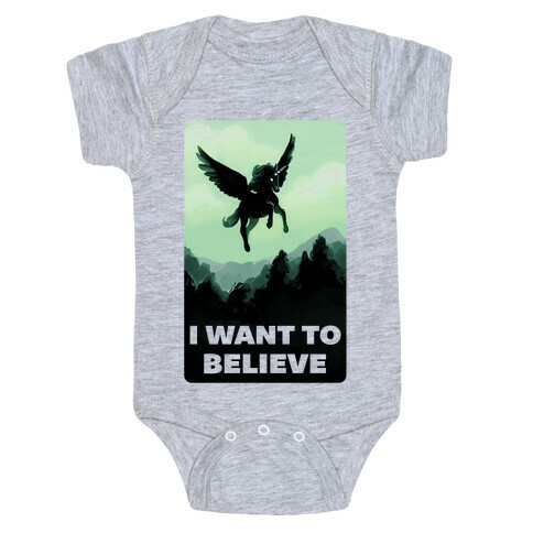 Winged Unicorn: I Want To Believe Parody Baby One-Piece