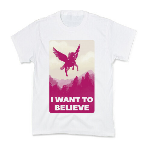 Winged Unicorn: I Want To Believe Parody Kids T-Shirt