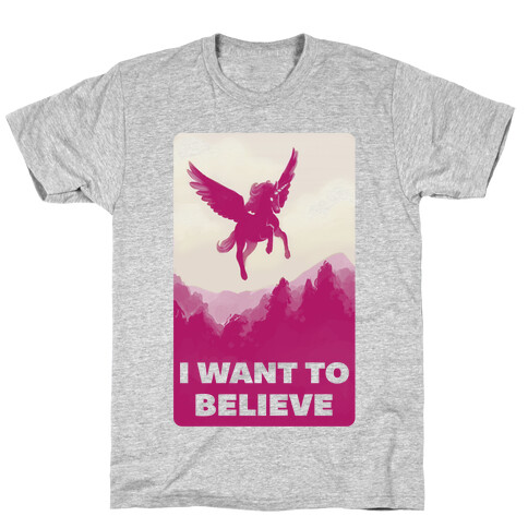 Winged Unicorn: I Want To Believe Parody T-Shirt