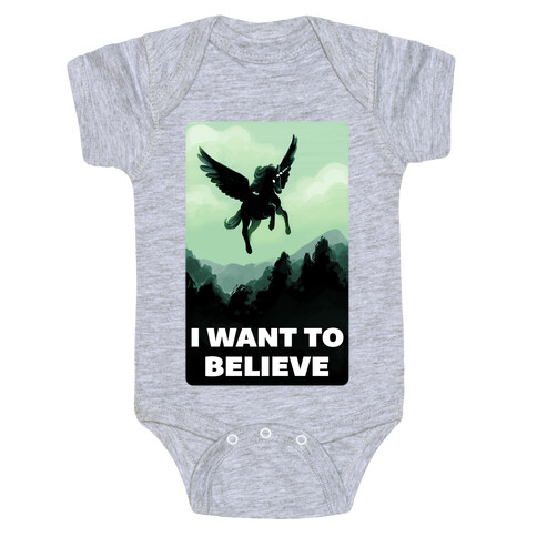 Winged Unicorn: I Want To Believe Parody Baby One-Piece