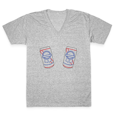 Grab a Couple Cans! V-Neck Tee Shirt
