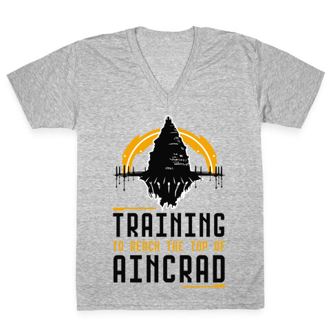 Training to Reach the Top of Aincrad V-Neck Tee Shirt