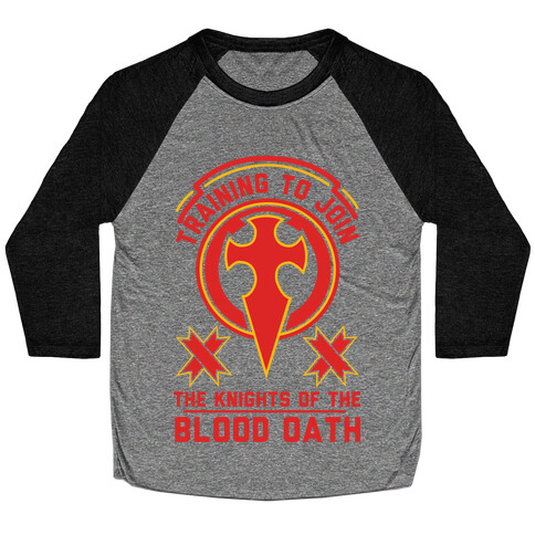 Training to Join the Knights of the Blood Oath Baseball Tee