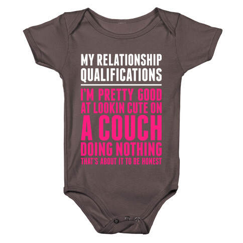 Relationship Qualifications Baby One-Piece