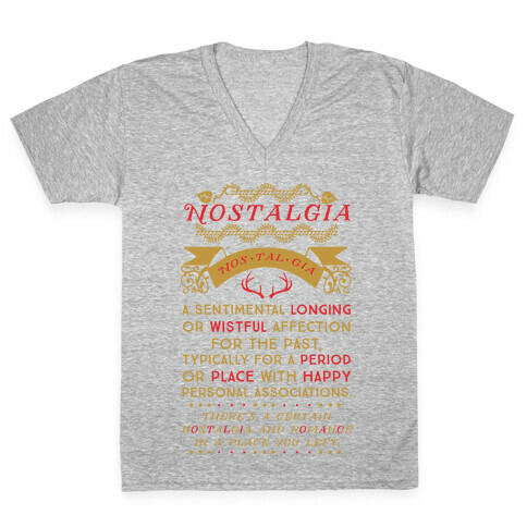 Nostalgia Definition V-Neck Tee Shirt