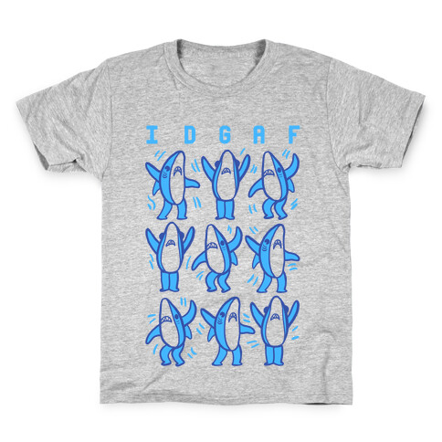 IDGAF Dancing Shark Pattern Kids T-Shirt