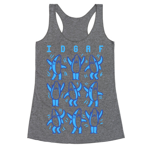 IDGAF Dancing Shark Pattern Racerback Tank Top