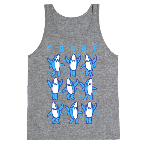 IDGAF Dancing Shark Pattern Tank Top