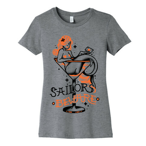 Sailors Beware Classic Tattoo Womens T-Shirt