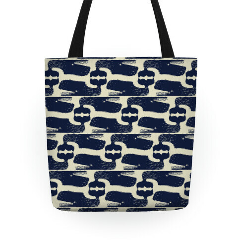 Vintage Nautical Whale Pattern Tote