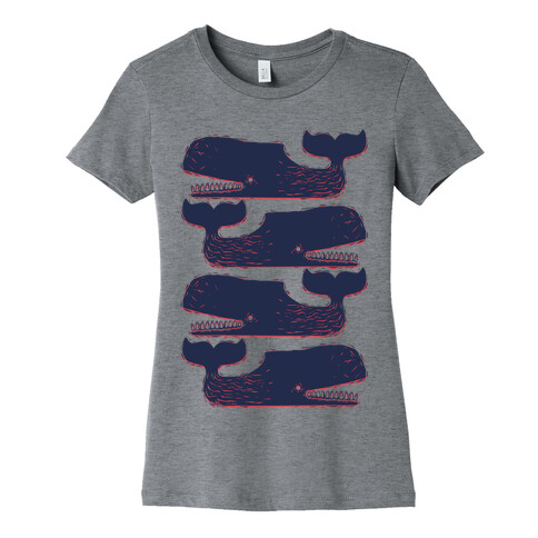 Vintage Nautical Whales Womens T-Shirt