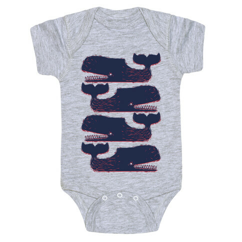 Vintage Nautical Whales Baby One-Piece