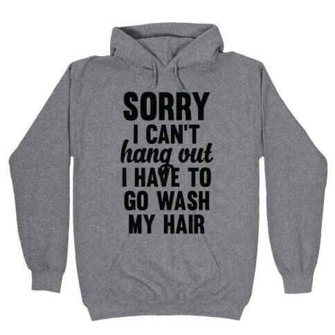 Sorry I Can't I Have To Go Wash My Hair Hooded Sweatshirt