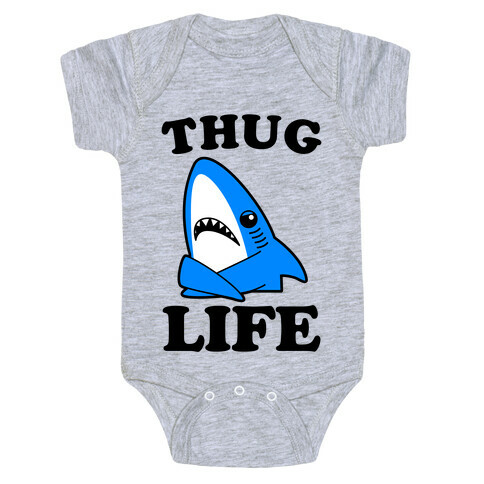Thug Life Left Shark Baby One-Piece