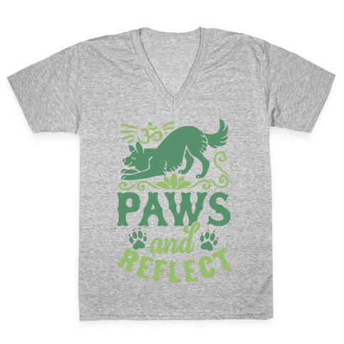 Paws And Reflect (Dog) V-Neck Tee Shirt