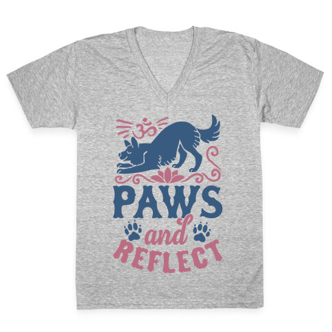 Paws And Reflect (Dog) V-Neck Tee Shirt